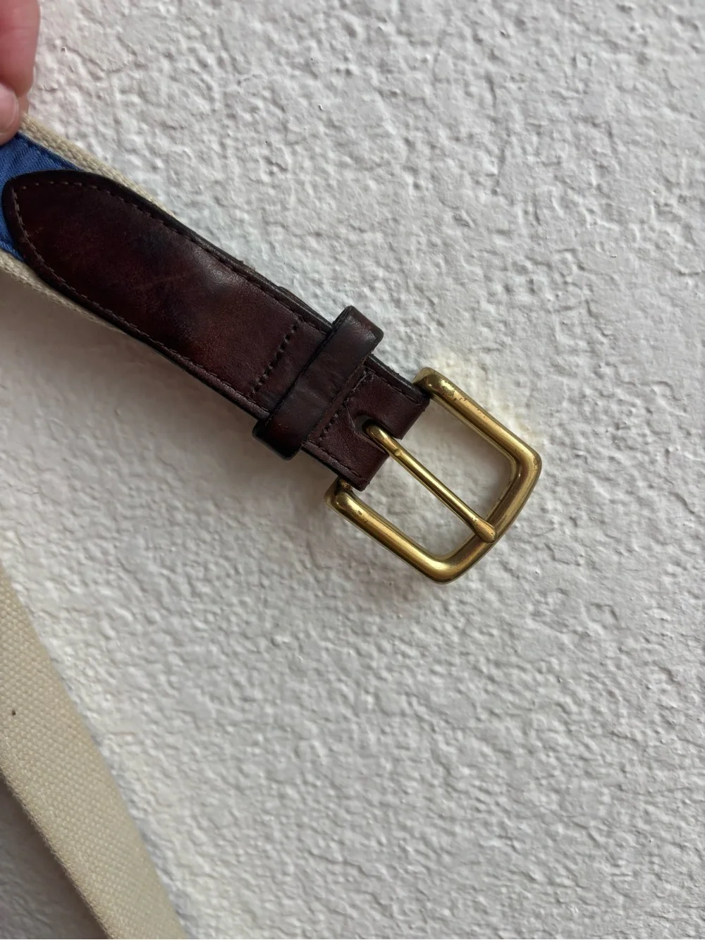 Vineyard Vines Belt Mens 36 Duke Blue Devils Canvas Leather Blue Collegiate